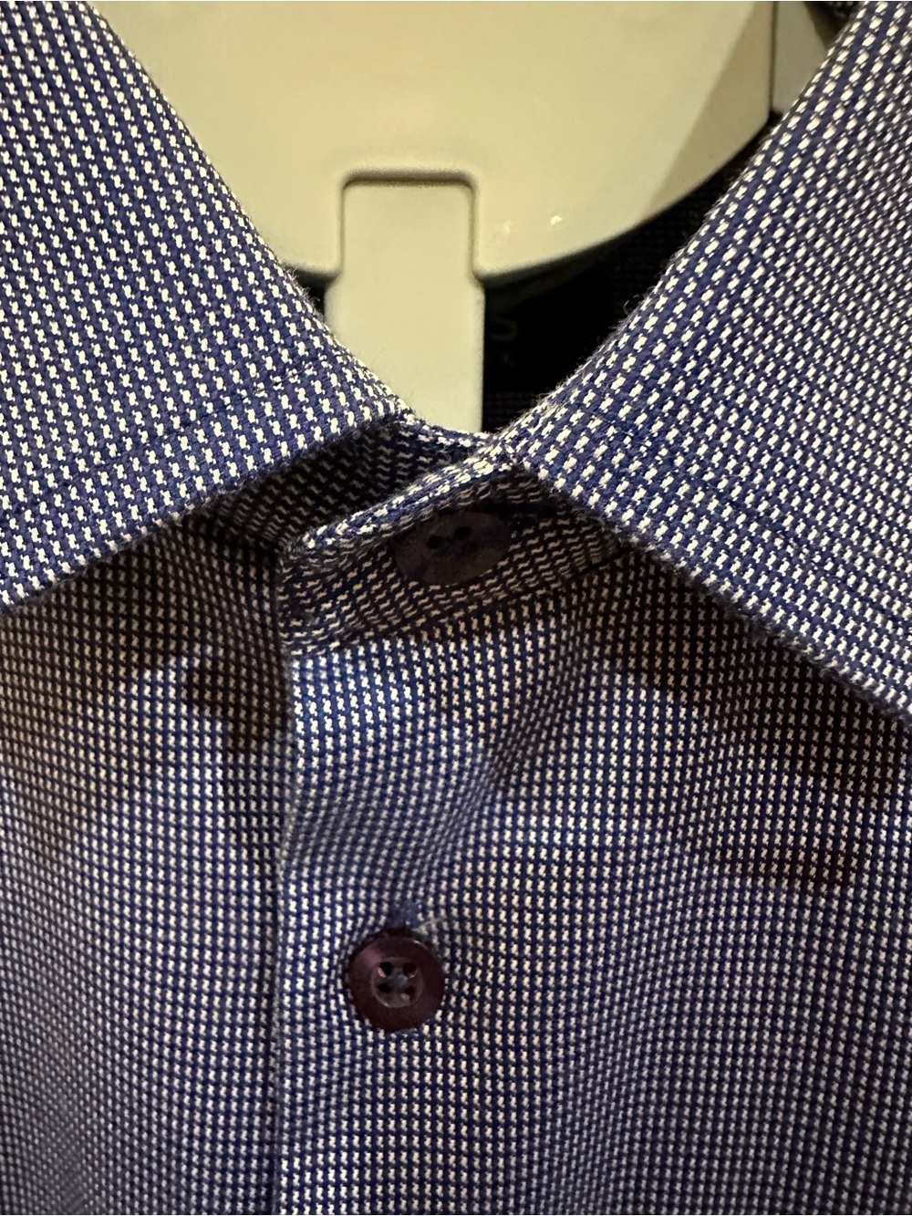 Jones New York Navy Micro-Check Dress Shirt